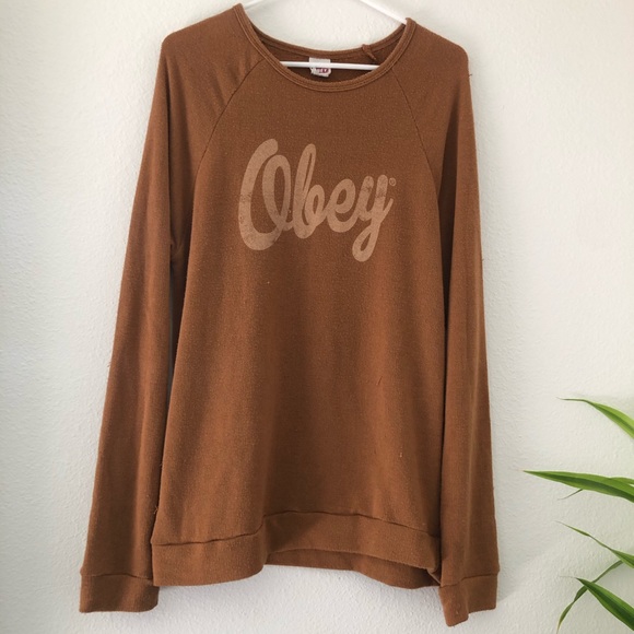 Obey Mustard Yellow Sweater - Picture 1 of 4